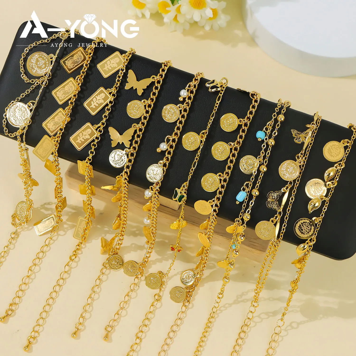 Arabische Mode Fußkettchen 21k Vergoldet Türkische Münzen Vintage Fußarmband Nigeria Islamischer Frauen Brautschmuck – Detail 3