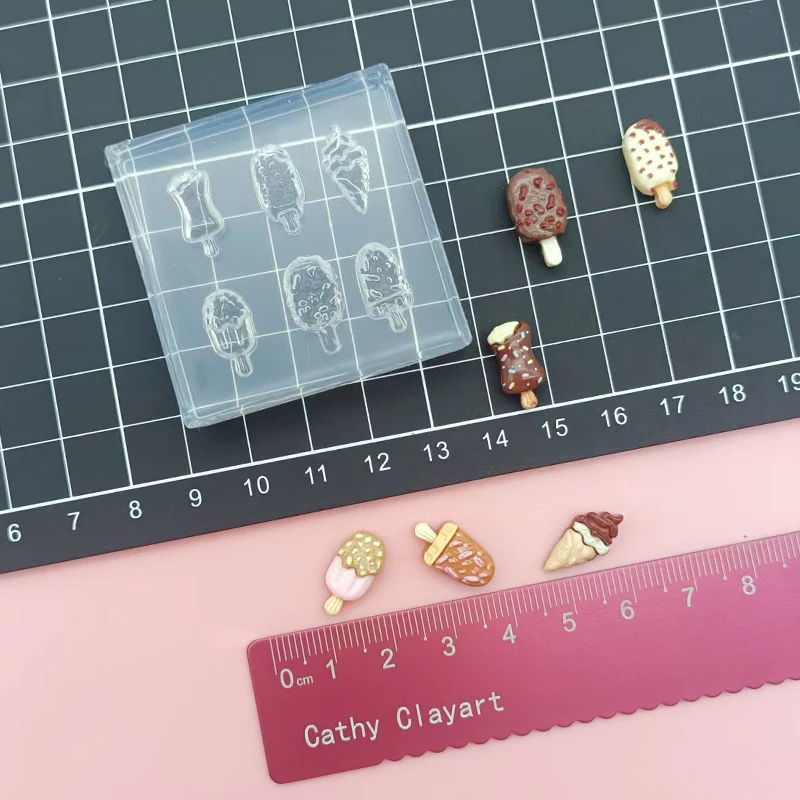 Polymer Ceramic CLay Mini Chocolate Ice cream Silicone Mold Doll House Food toy Clay DIY molds view 4