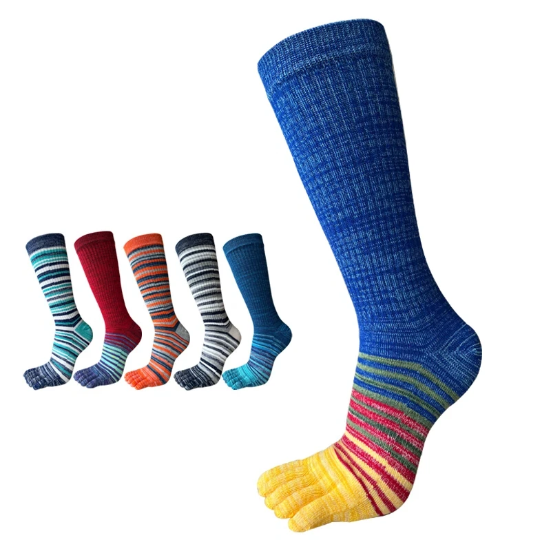 Men's Striped Sport Toe Socks - Hiking & Tennis