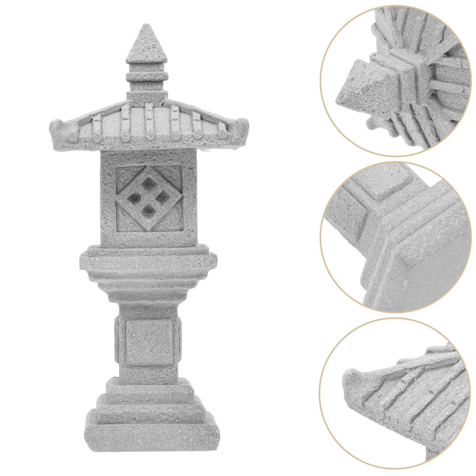 Miniature Pagoda Statue Stone Material Realistic Garden Decor Entryway Courtyard Patio Landscape Zen Garden Accessory Simulation