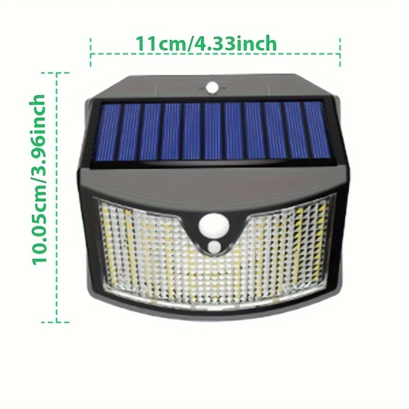 70LED ضوء حائط، أضواء شمسية بمستشعر حركة، IP65 مقاومة للماء، مصابيح شمسية خارجية، 120 °   زاوية الإضاءة 1200 مللي أمبير بدون جهاز تحكم عن بعد 1/2 قطعة