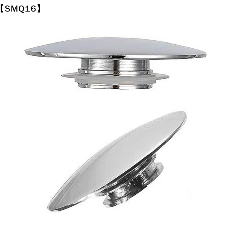 1PC Basin Waste Sink Plug, Silver Chrome, PopUp Cap, Click Clack Push Button, Replacement Part For Bathroom Drain Stopper【SMQ】