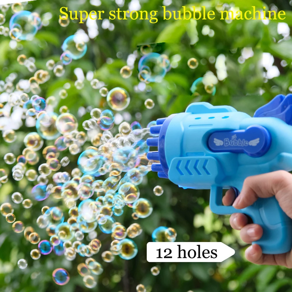 Bubble Gun Electric Automatic Soap Rocket Bubbles Machine Kids Portable Outdoor Party Toy LED Light Blower Toys Children Gifts