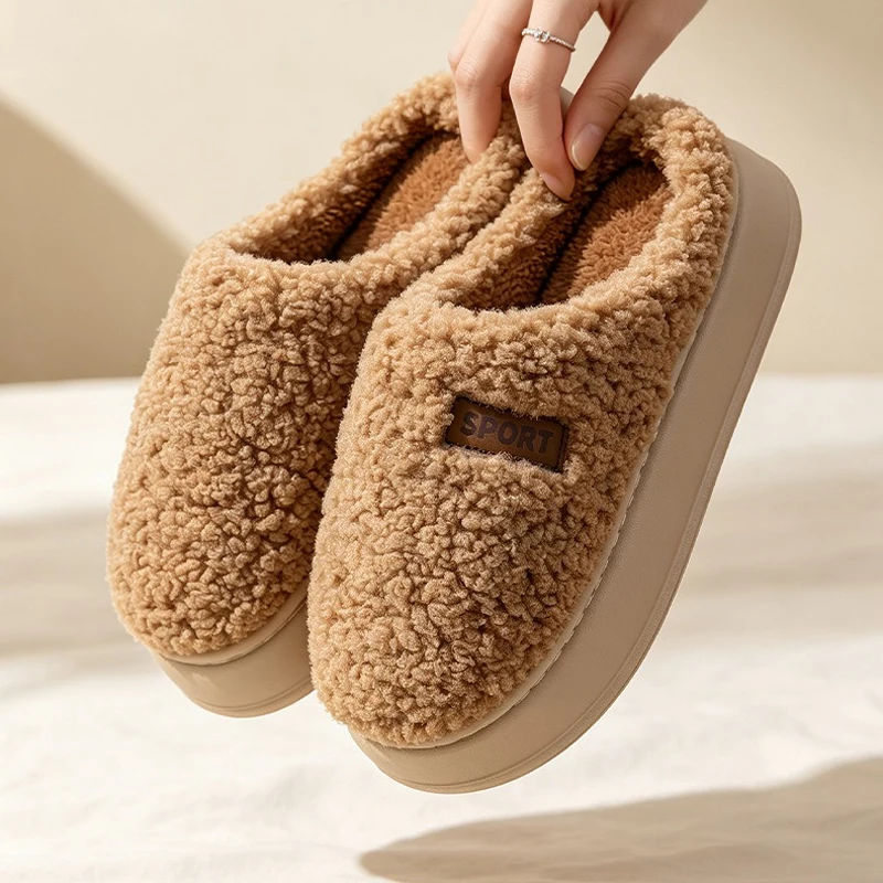 Home Fluffy Fuzzy Slipper Men Winter Warm Fur Plush Indoor Lazy Female Thermal Furry Room House Shoe Flat Flip Flop Male Women