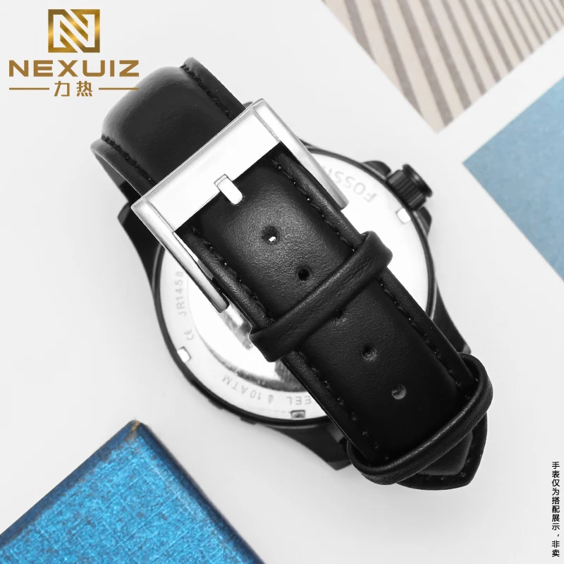 Hoge kwaliteit Quick release Horlogeband Voor FOSSIL FS5061 FS5237 ME3052 3054 Mannen 20 22 24mm Zwart Blauw Dermis koeienhuid Horlogeband