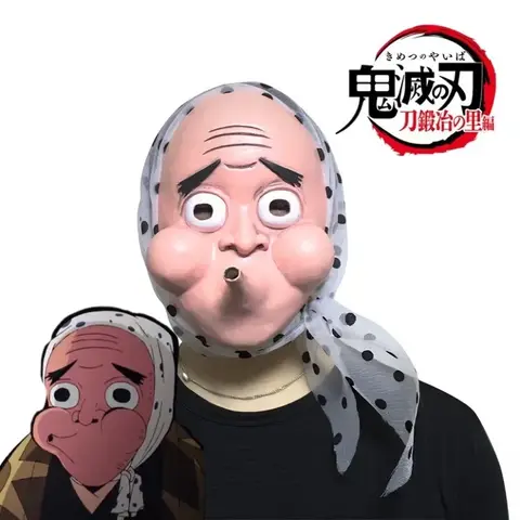 Máscara de Anime Demon Slayer Haganetsuka Hotaru Kimetsu No Yaiba Acessório de Cosplay Máscara de Látex para Festa de Halloween Personalizada