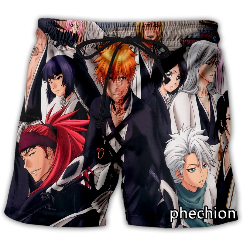 phechion New Fashion Men/Women Anime BLEACH 3D Print Casual Shorts Novelty Streetwear Men Loose Sporting Shorts L22