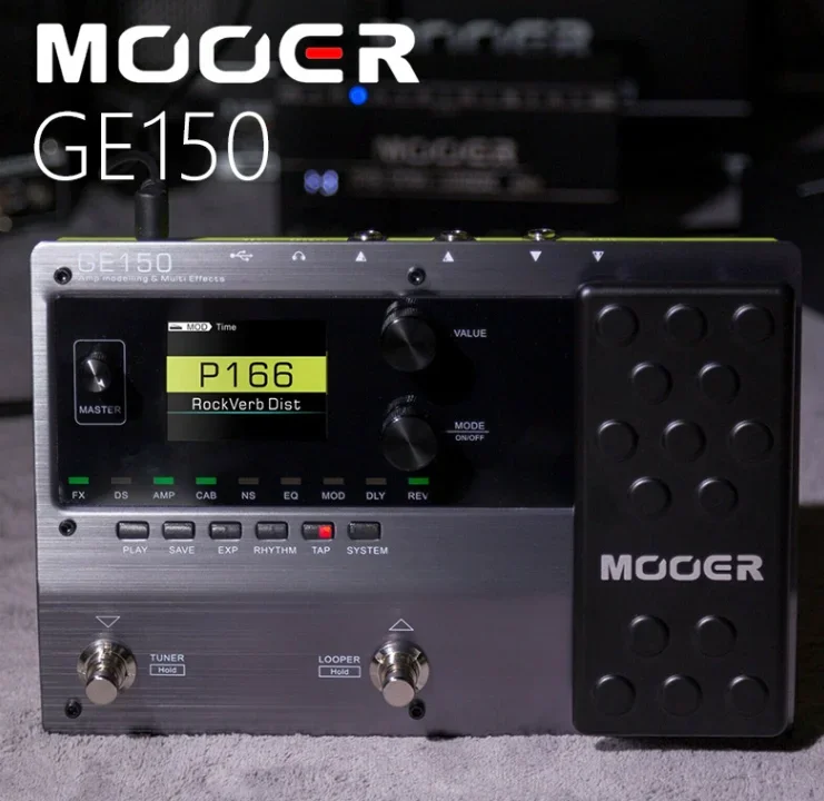 MOOER GE150 Amp Моделирующая и мультиэффектная педаль 55 моделей усилителей 151 Эффекты 80 s Looper 40 барабанных ритмов Педаль эффектов