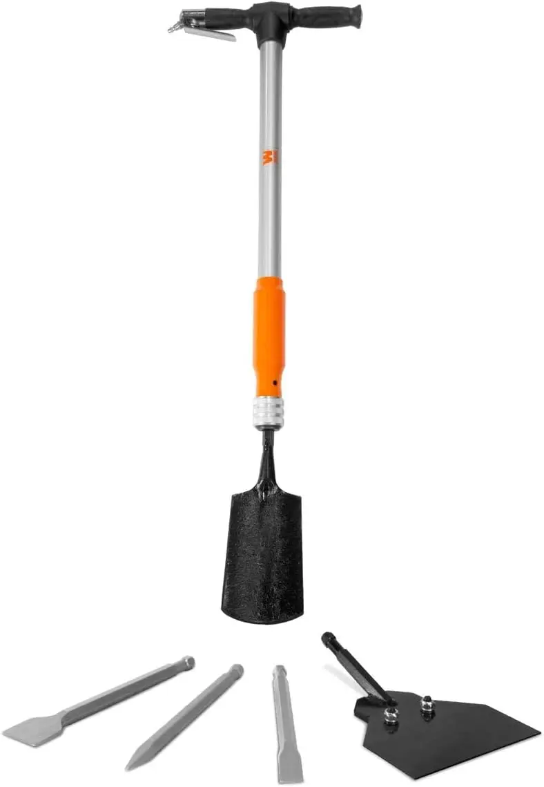 

61635 5-in-1 Pneumatic Multi-Function Tool with Scraper, Shovel, and Chisel Attachments, Perfect for Construction Workers