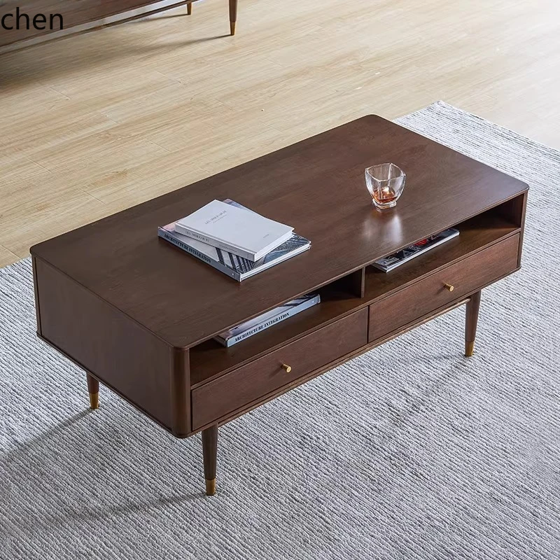 

ZML pure solid wood coffee table coffee table modern simple walnut living room coffee table
