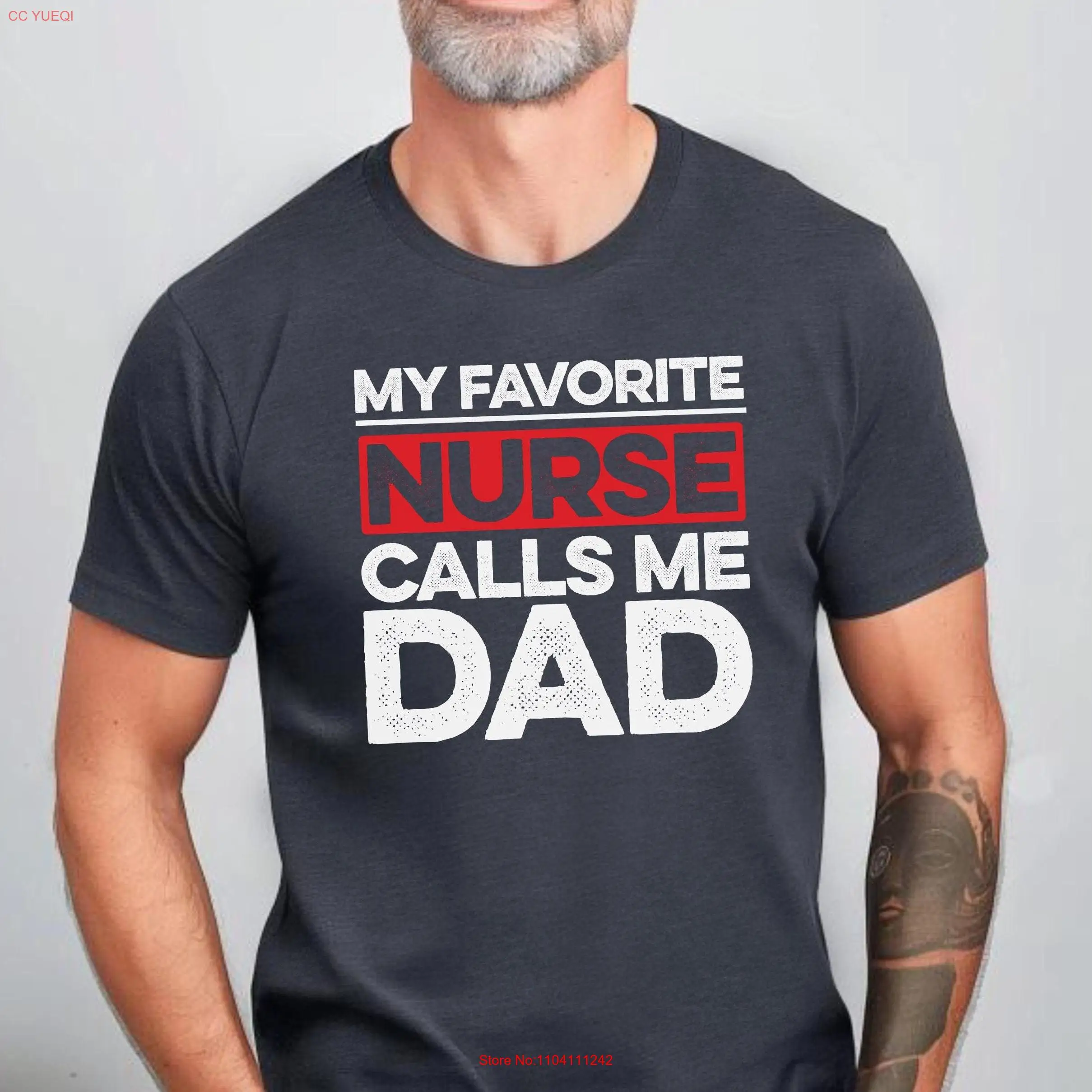 Minha enfermeira favorita me chama pai camiseta engraçada ideia dos pais do dia dos pais natal para filha