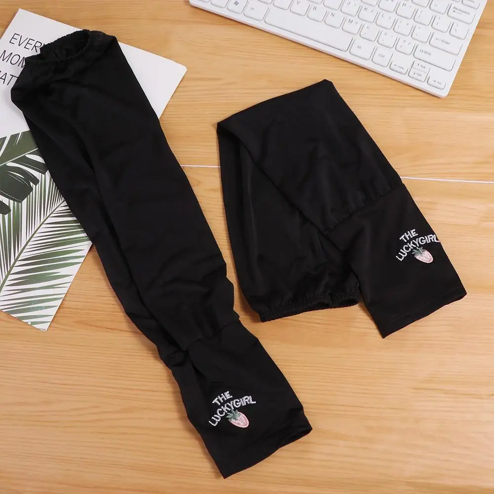 Fashion Ice Silk Ice Silk Sleeve Polyester Fibre Sunscreen Arm Sleeves Loose Sun Protection Arm Sleeves Cover Camping