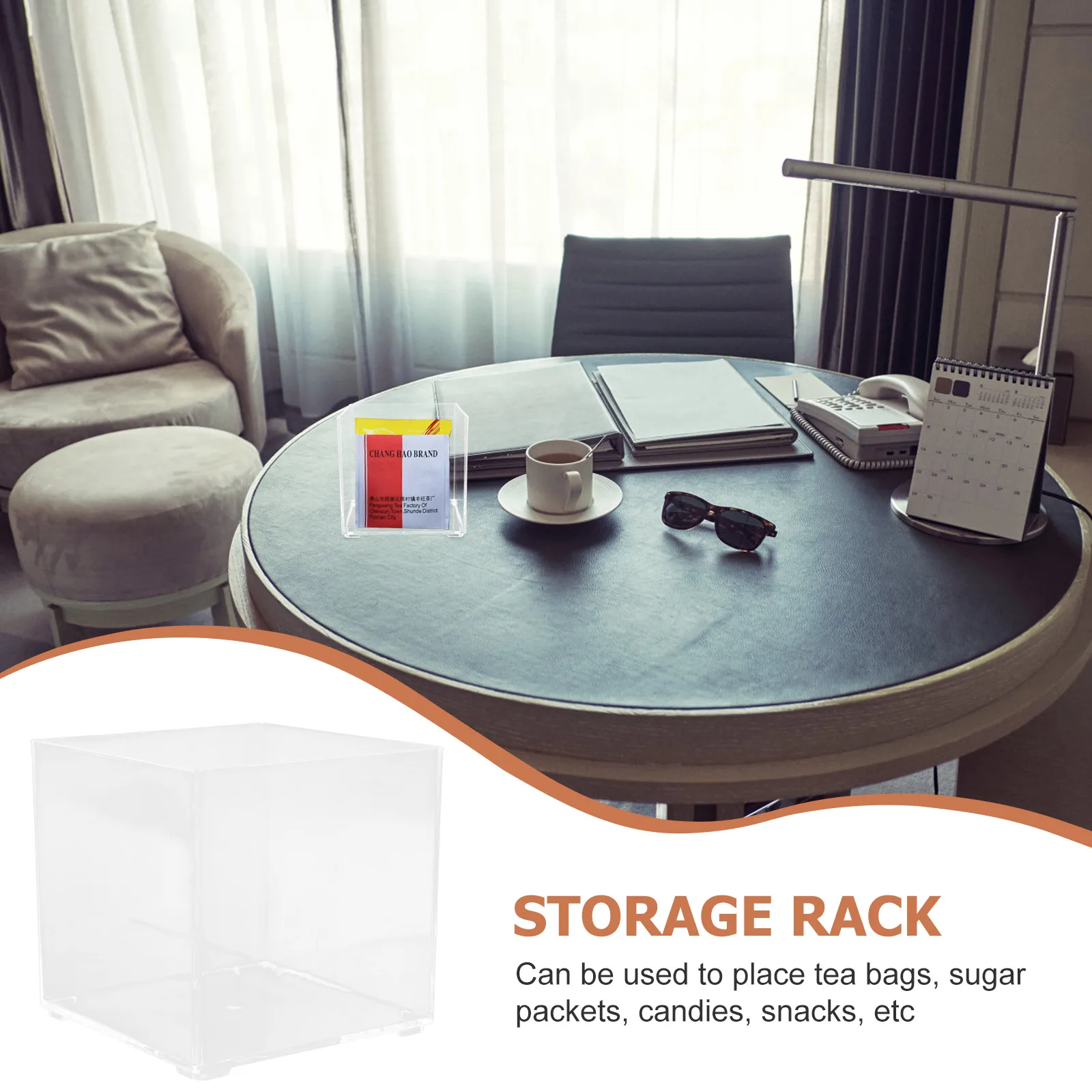 

Tea Bag Storage Box Transparent Acrylic Kitchen ganizer Sugar Holder Desktop Sundries Pantry Large Size Coffee Bag Container