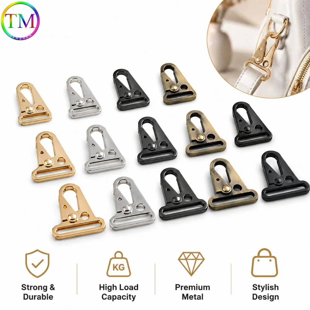 10/30Pcs 25/32/38mm Metal Strap Buckles Bag Trigger Snap Hook Webbing Chain Clasp Dog Collar Buckle DIY Hardware Accessories