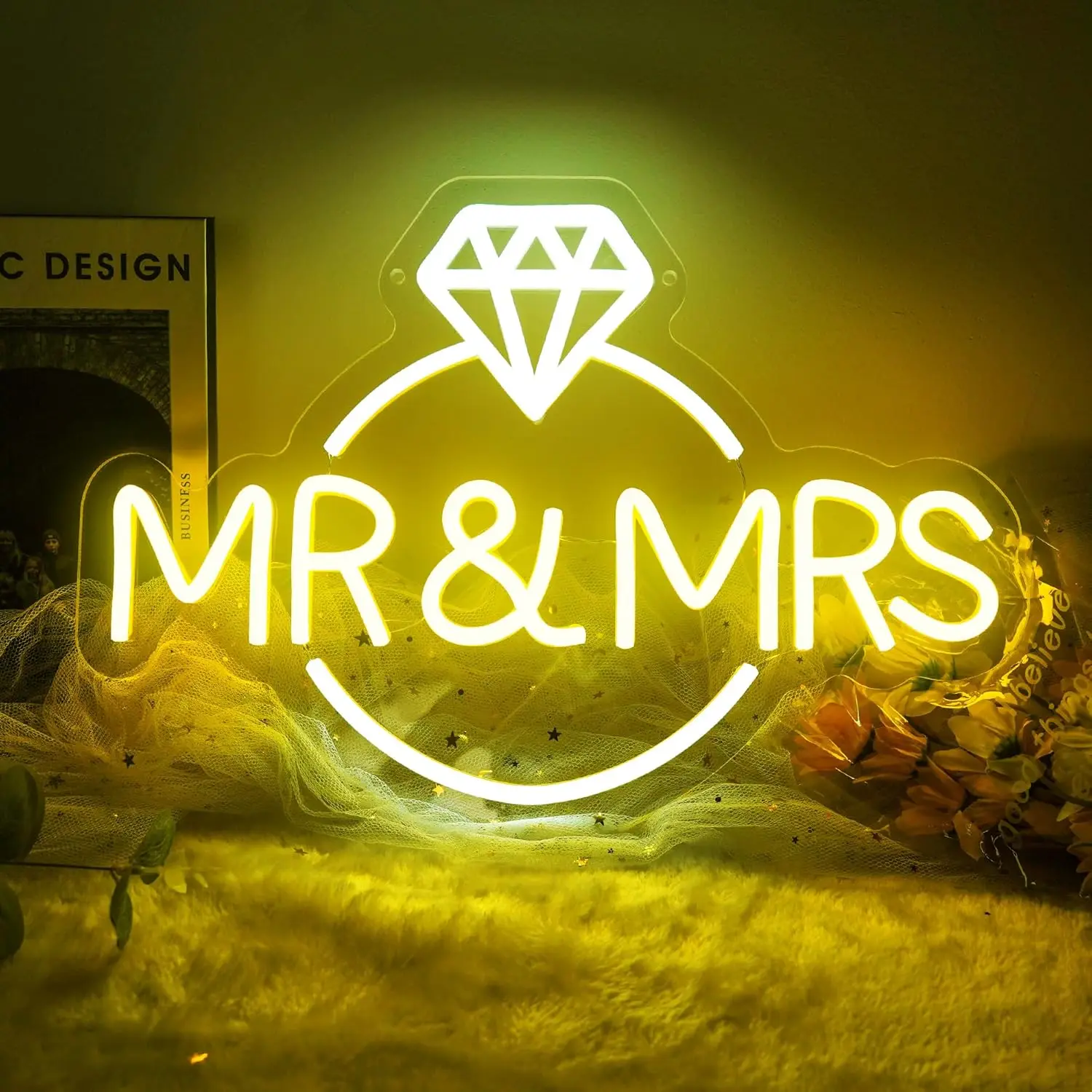 

Неоновая вывеска Mr&Mrs с USB-питанием, регулируемая светодиодная неоновая подсветка, настенный декор для игровой комнаты, спальни, гостиной, бара, вечеринки, подарки на день рождения