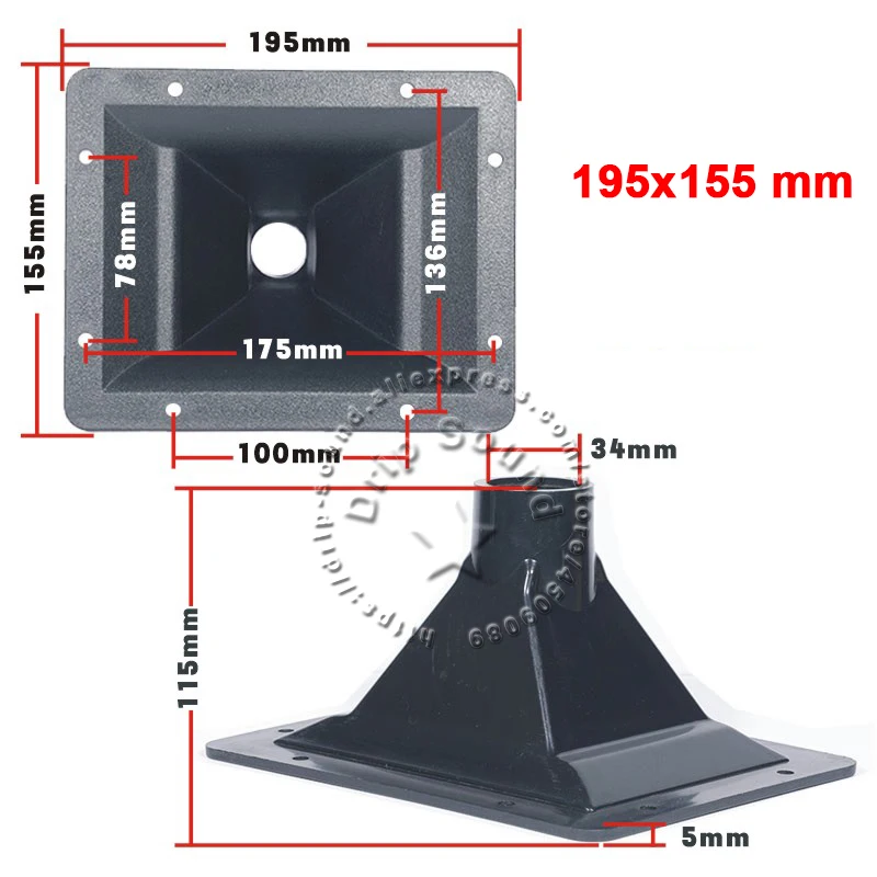 Adaptador de altavoz de agudos de escenario, Conector de bocina Clarion, cabezal de conducción, placa de brida, 34mm, núcleo, Tweeter, boca, # CWF