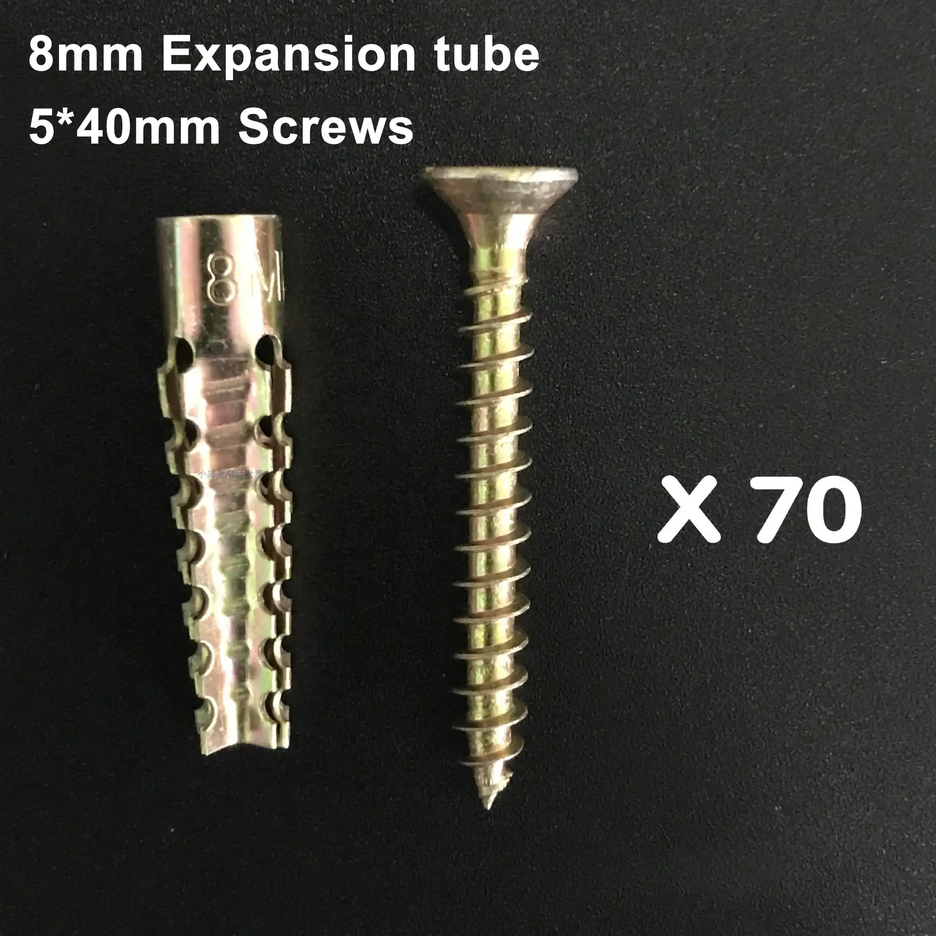 

70Pcs Metal Serrated Expansion Tube Self Tapping Screws Pipe Drilling Plug for Concrete Wall Anchors Fasteners Bolt Kits