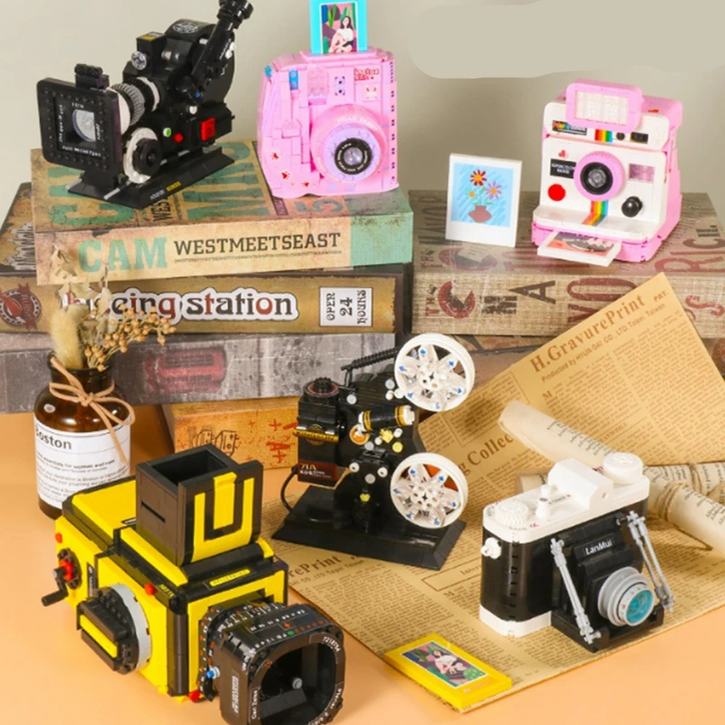 3d Model Diy Mini Blocks Bricks Building Retro Digital Slr Camera Black Video Operated Machine Toy For Children