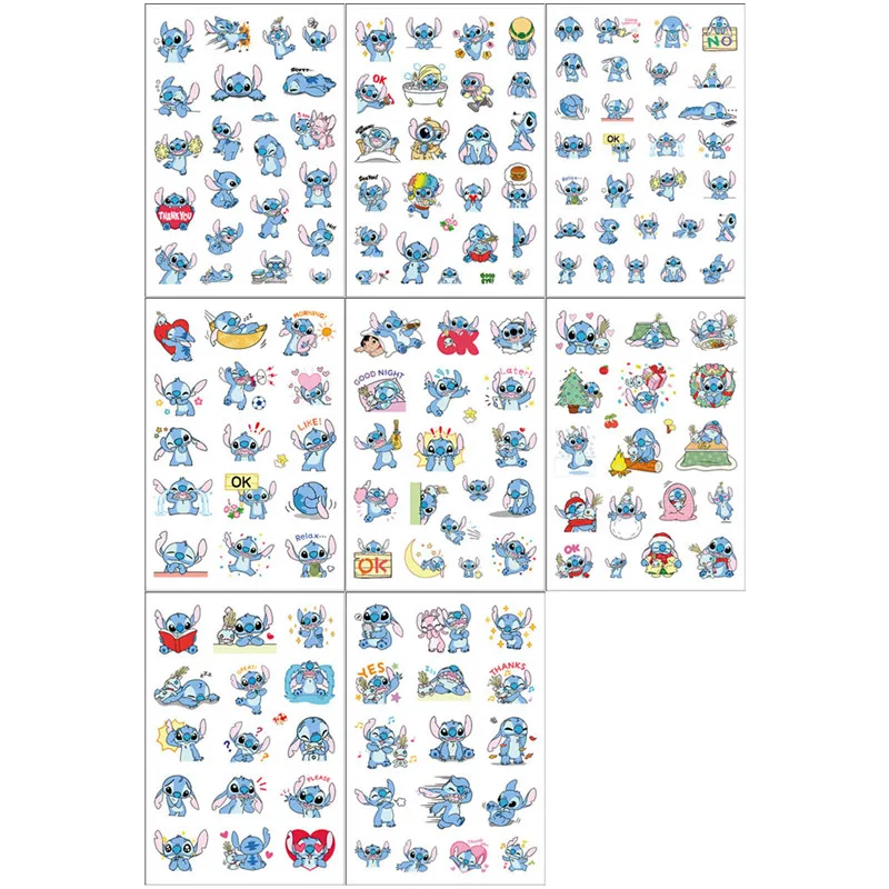 Disney Anime Stitch Stickers Kawaii Lilo Stitch DIY Mobile Phone Computer Stickers Transparent PVC Stickers Children Gifts