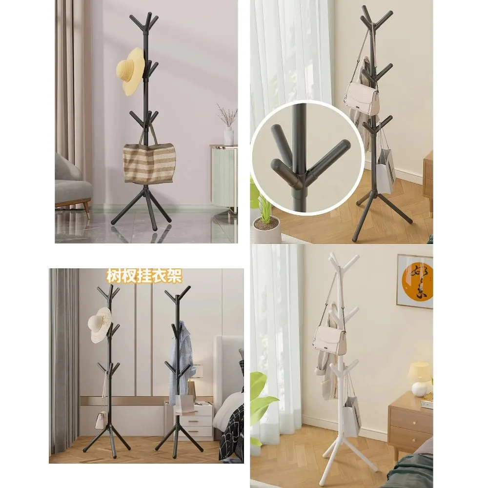 Freestanding Tree Coat Stand Multi Hooks Clothes Organizer Movable Garment Storage Rack For Entryway Hall Living Room Household