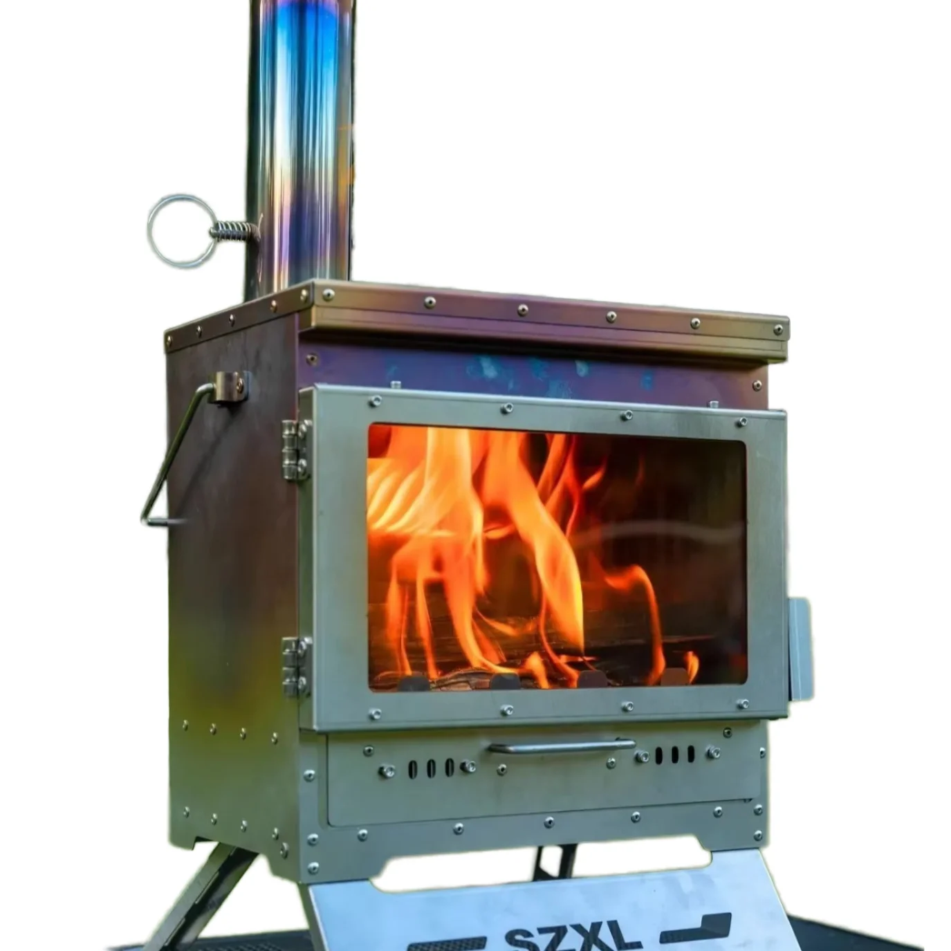 Outdoor Camping Wood Burning Stove - Portable 5L Stainless Steel Tent Stove