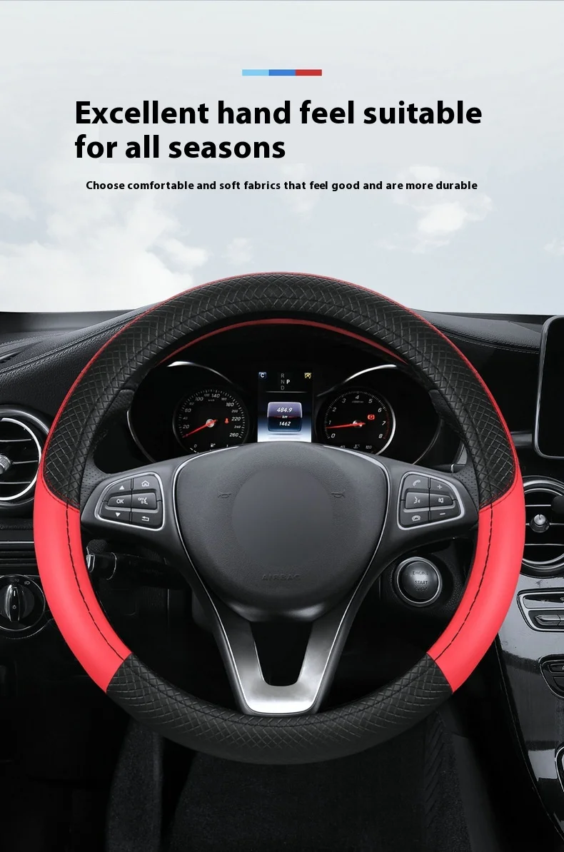 

Car steering wheel cover breathable non-slip leather steering cover universal steering wheel cover