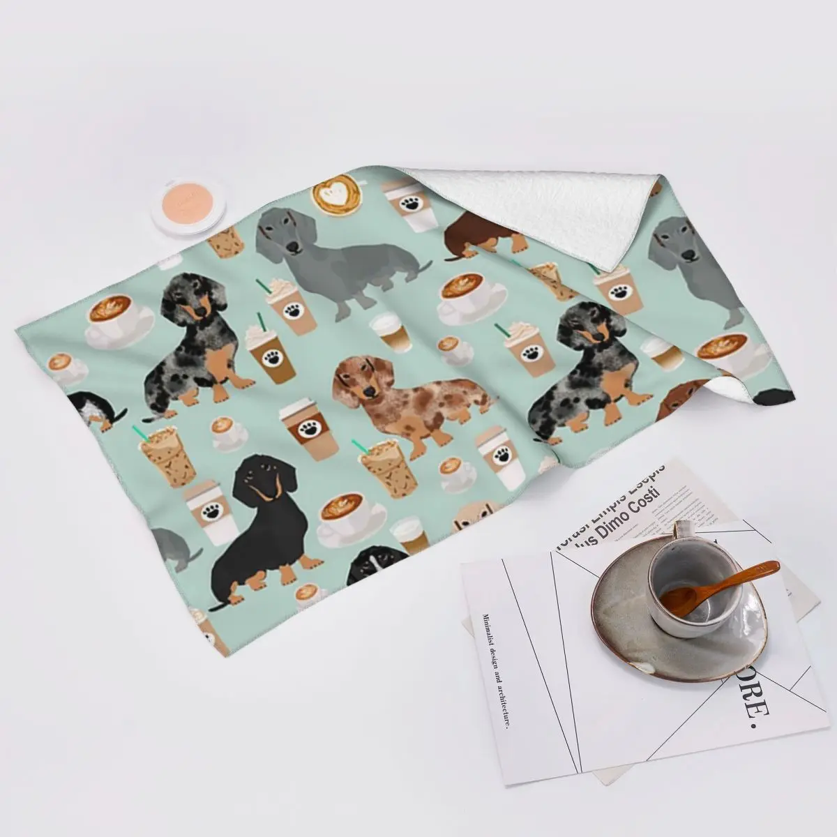Custom Dachshund Dog (3) Soft Face Towel Quick Dry Pool Bath Cotton Towels Absorbent