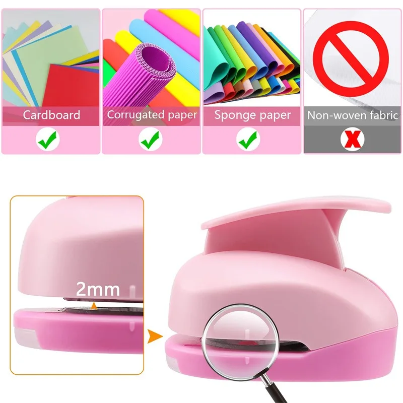 Heart Punch DIY Embossing Punches Scrapbooking Machine Paper Cutting Hole Punch Rounder Cutter 8/15/25/38/50mm Random Color