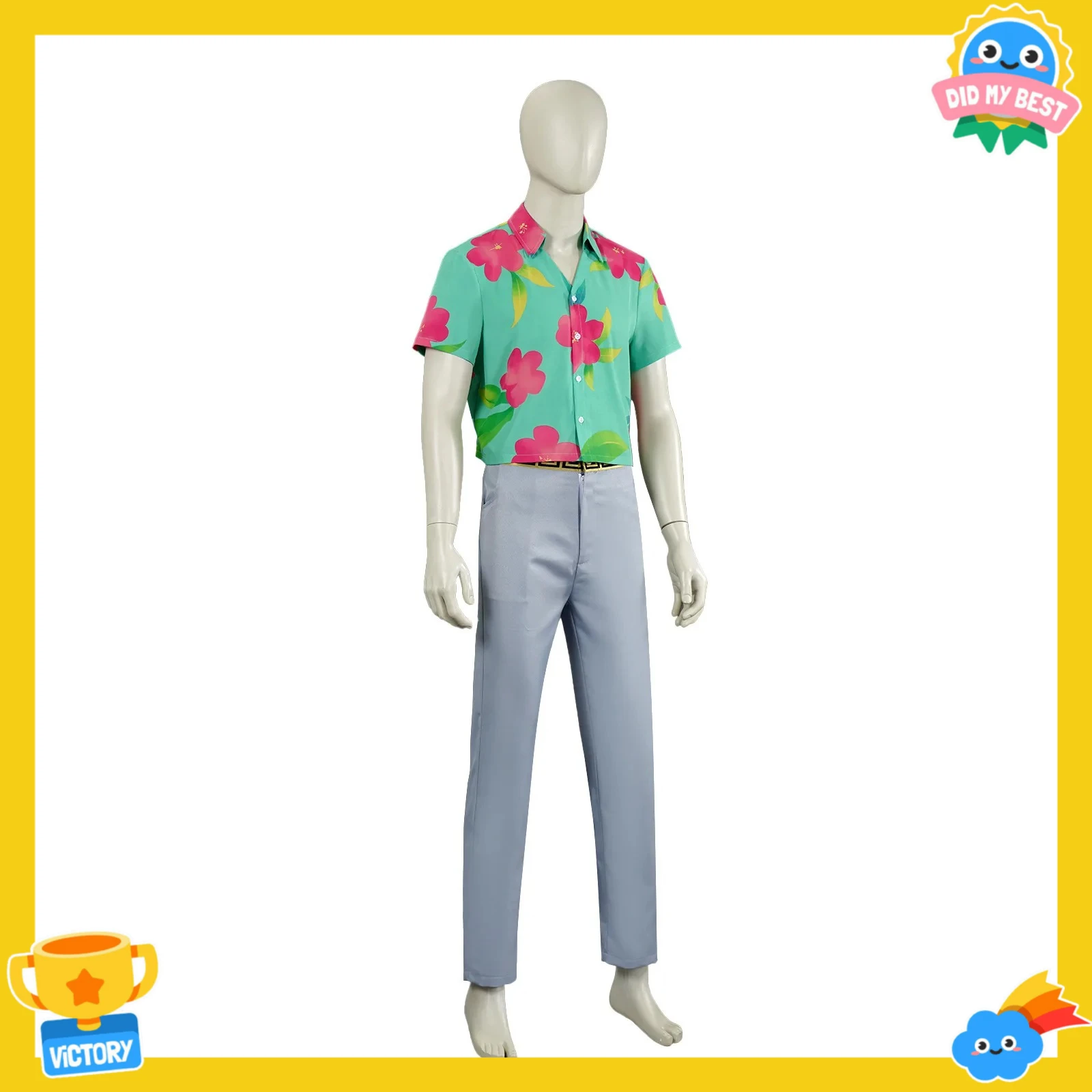 In Stock Boys Cosplay Set - T-Shirt + Pants + Hat + Wig | Halloween Carnival Kids Outfit