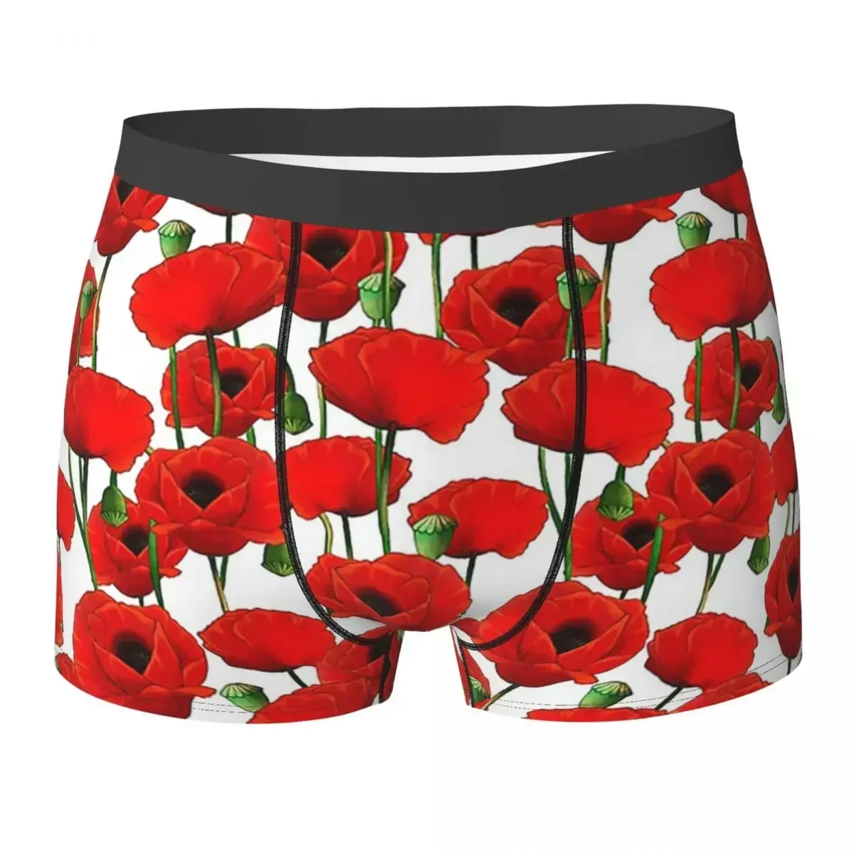 

Boxer Underpants Shorts Poppy Pattern Panties Men's Soft Underwear for Homme Man Boyfriend Gift