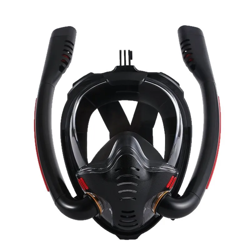 Cross-border Dual-tube Adult & Kids Diving Mask Snorkeling Swimming Full-face Anti-fog Waterproof Goggles view 2