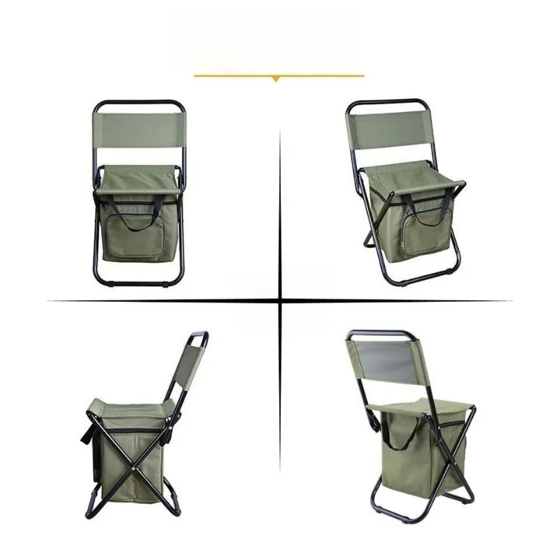 Przenośne składane krzesło outdoorowe 3w1, krzesło rekreacyjne, krzesło outdoorowe w kamuflażu, krzesło kempingowe, krzesło wędkarskie, krzesło z chłodziarką.