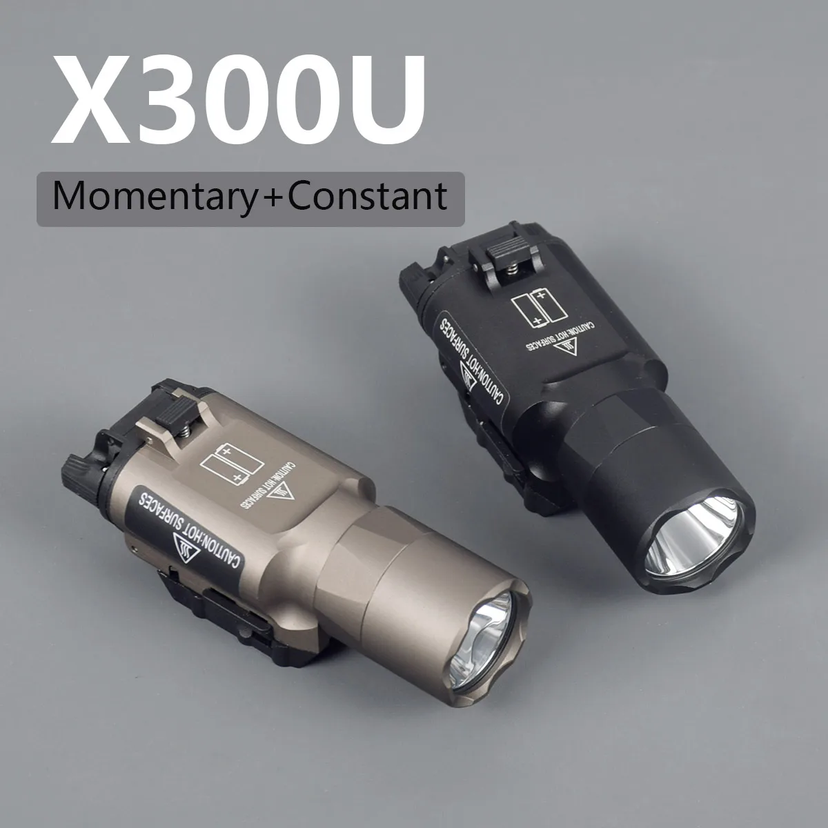 전술 SureFire 로고 X300 울트라 XH35 X300UH-B 무기 총 라이트 랜턴 토치, 에어소프트 권총 글록 17 18 19 22 20mm 레일용