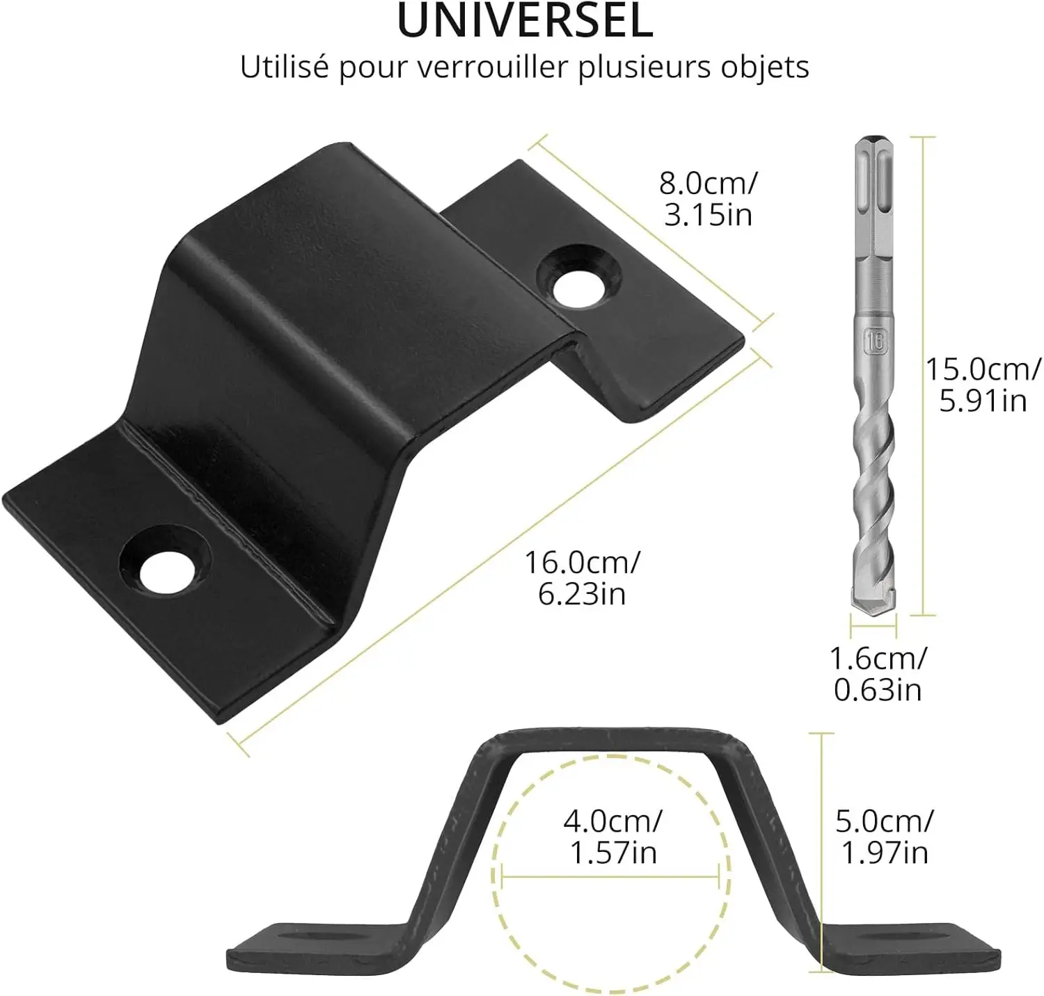 أنكراج أو سول صب سلسلة دي سيكوريتي أنكراج جدارية et Sol avec Une Maye en Carbure de 16 مللي متر أنكري دي تثبيت صب موتو