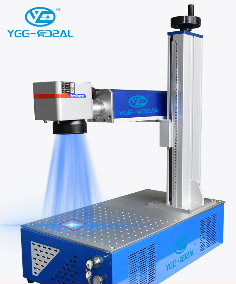 20W MAX High-Powered Fiber   Marking Machine 3D Engraving Air Cooling USB-Connected (100000hrs   Life)