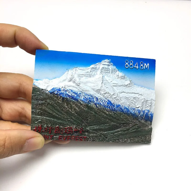 China Mount Everest (8848m Peak Landmark) 3D Resin Fridge Magnet Souvenir Decoración Hogar