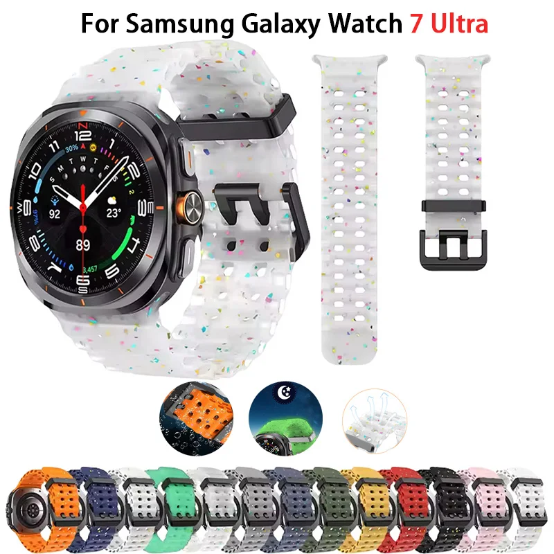 Luminous Strap for Samsung Galaxy Watch 7 Ultra 47mm Smart Watchband Silicone Bracelet for Galaxy Watch 7 Ultra Men Women Correa