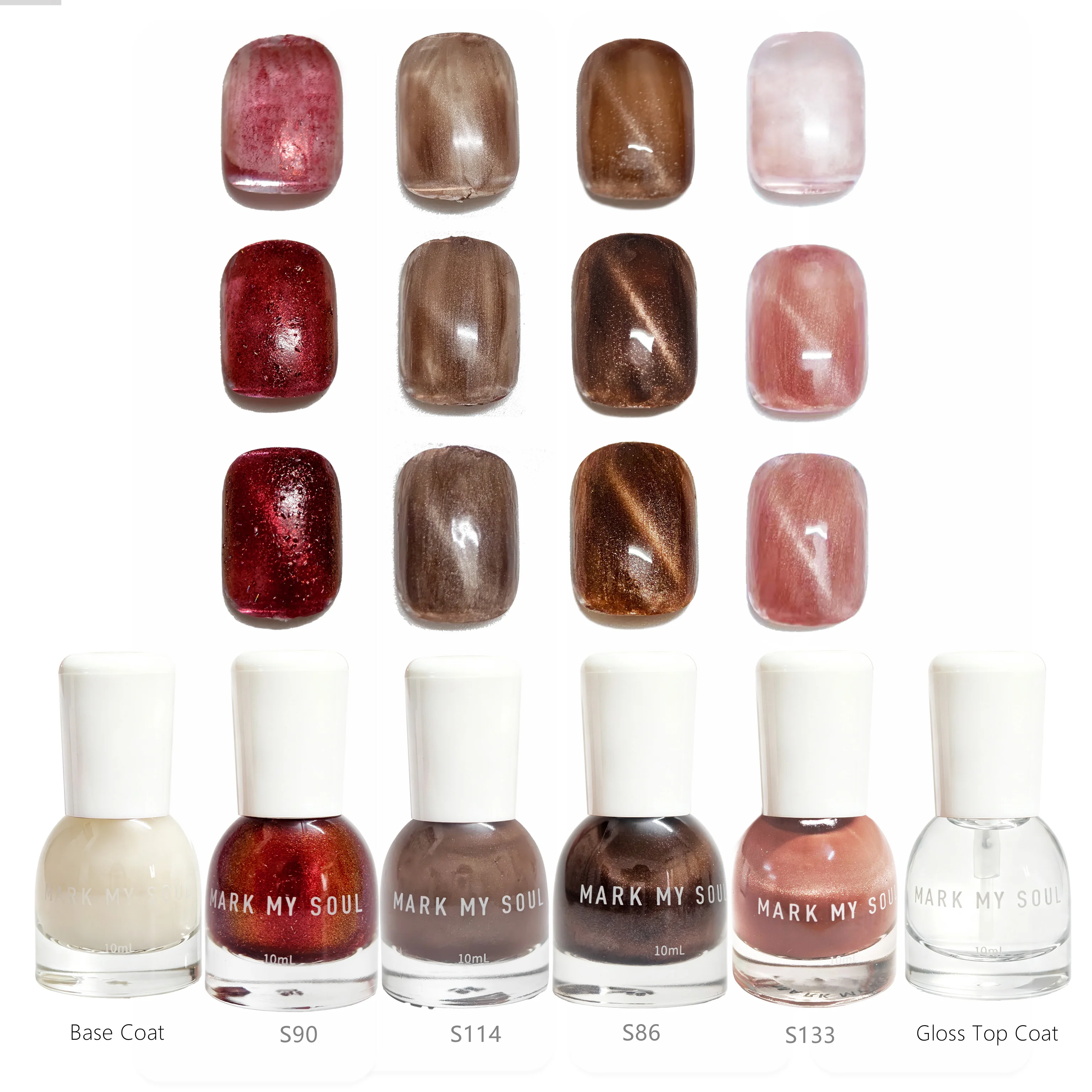Uv Nail Lamp - 6 Stück Traumhaftes Galaxy Caramel Aurora