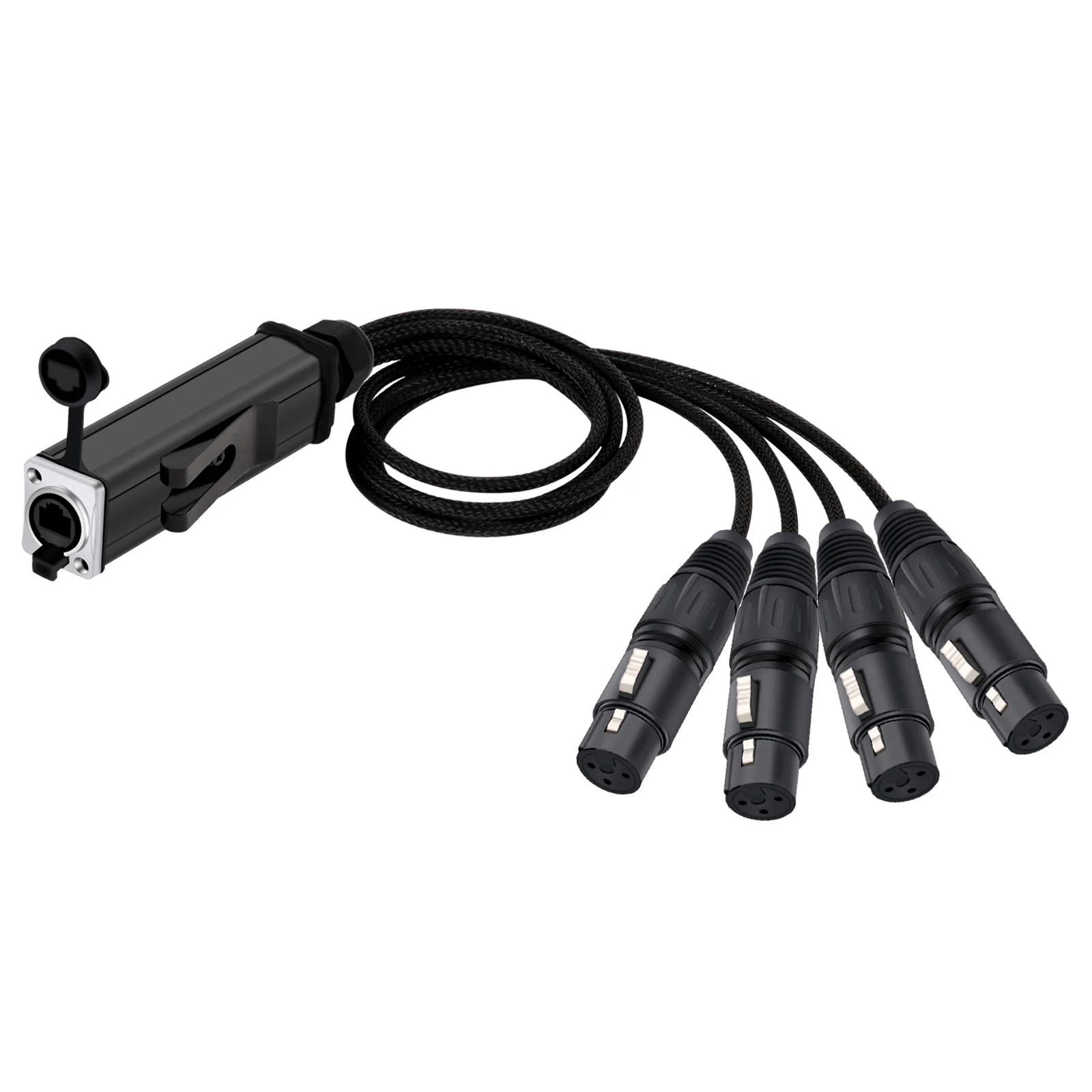 RJ45 CAT5 mit abgeschirmtem 4-Kanal-3-Pin-XLR-Stecker/Buchse, Multi-Netzwerk-Empfängerkabel für Bühnenaufnahmestudio – Detail 24