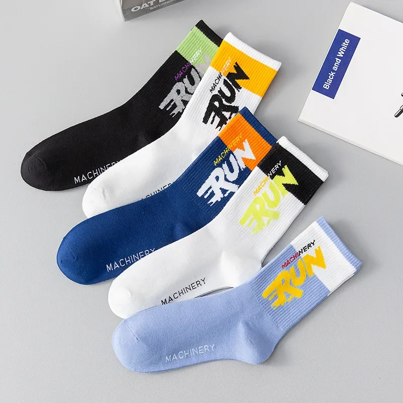 

Men's 95% Pure Cotton Socks Anti-bacterial Soft Business Breathable Casual Dress Long Socks for Male Winter Summer