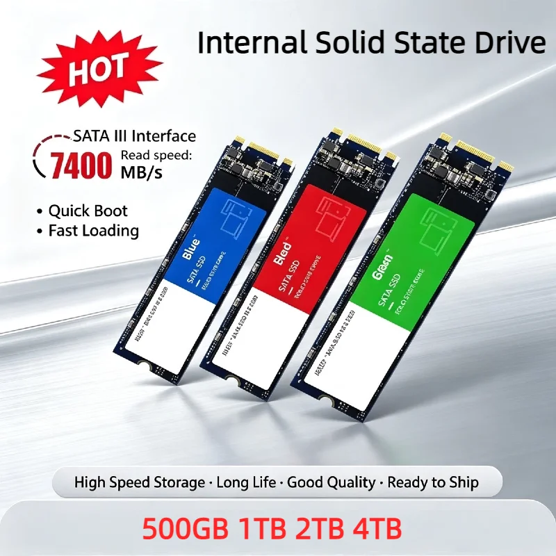 M.2 2280 SATA SSD High Speed Internal Solid State Drive 500GB 1TB 2TB Large Capacity Internal Hard Disk For Laptop Desktop MAC