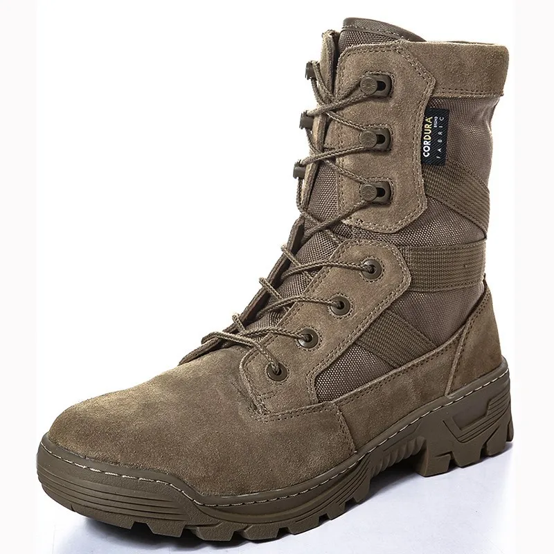 High-quality Male Desert Tactical Boots Outdoor Combat Boots Men Shoes Waterproof Puncture-proof Safety Boots Hiking Shoes