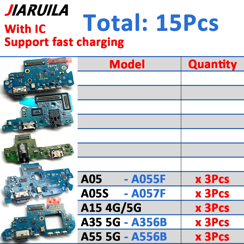 15Pcs to 36Pcs, Charging Port Board Flex Cable For Samsung A10S A70 A50 A71 A32 A54 A55 Microphone Module USB Connector Parts