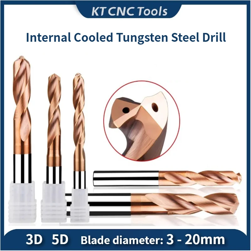 

Carbide Drill Coated Internal Coolant 3xD 5xD 3-16 Efficient CNC Drilling Tool Through Hole Parallel Shank Metal Tungsten Steel
