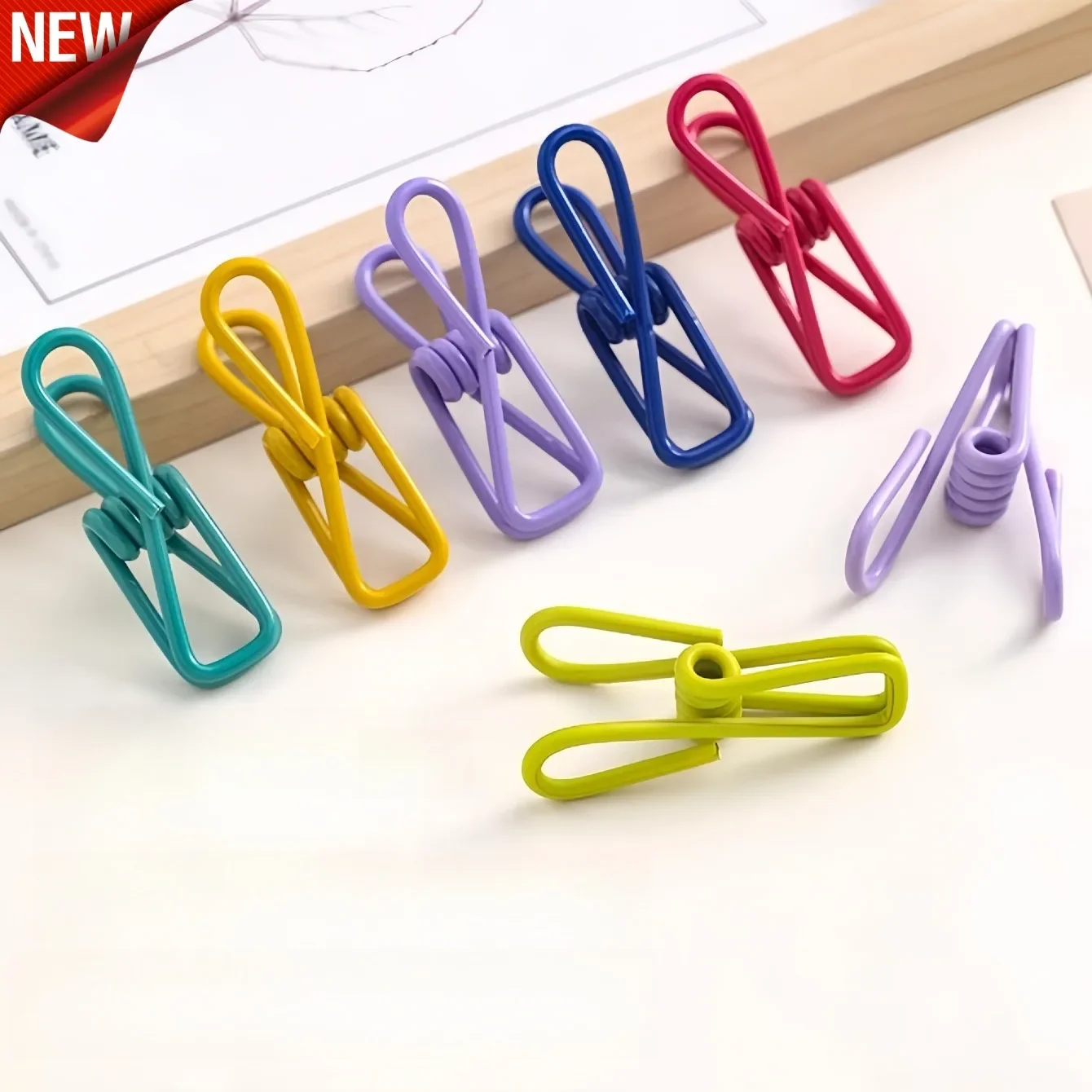 

10pcs/Set Coated Steel Practical Clips For Sealing Food Packaging, Chip Bags, Clothes And Paper - Random Colors, Versatile