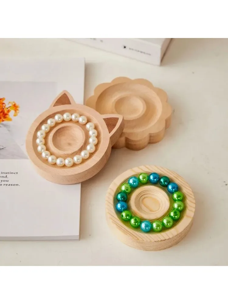 1 szt. Drewniana tablica do projektowania bransoletek i naszyjników DIY, idealna do tworzenia biżuterii, rękodzieła, praktyczna taca do prezentacji. — zdjęcie 2