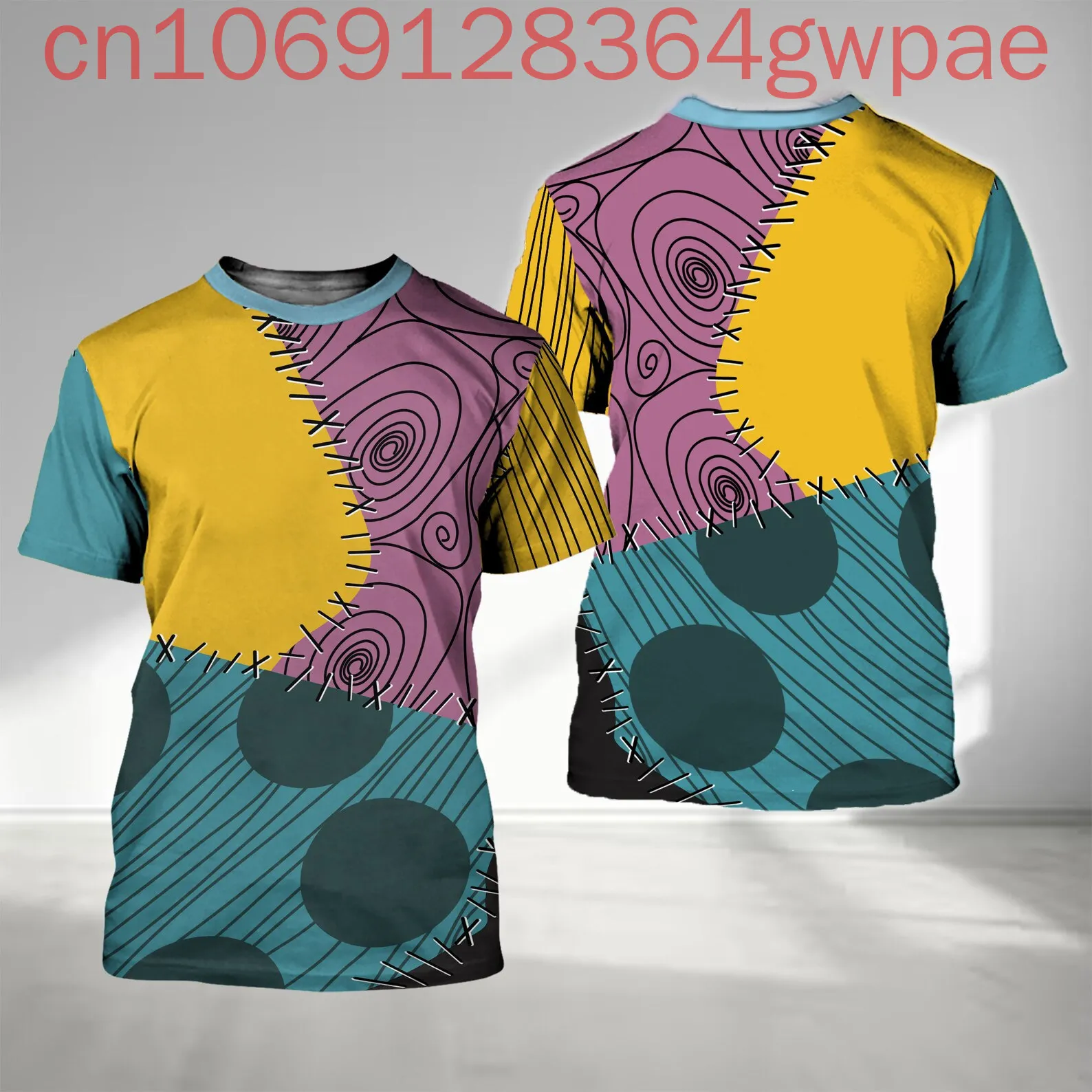 3D Jack Skellington Sally Cosplay T-shirt Mens Women Kids Casual Short Sleeve Tops Oogie Boogie Summer Cartoon Oversized T-shirt