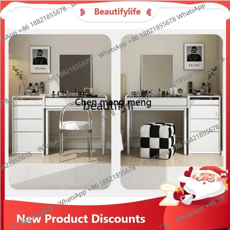 

Итальянский минималистичный комод для спальни, современный простой шкаф из цельного дерева для маленькой квартиры, столик для макияжа, встроенный шкаф для хранения 3001