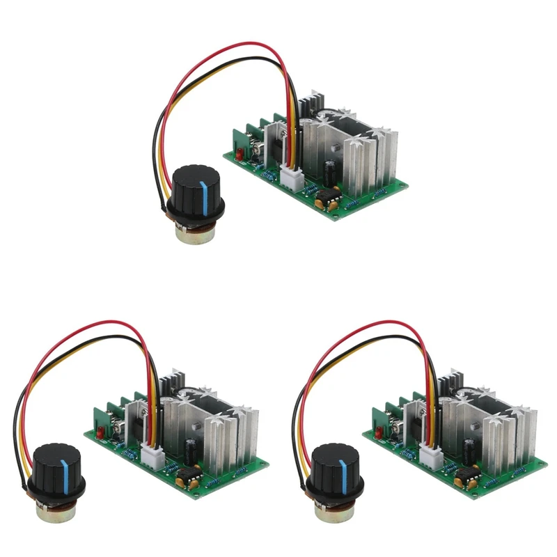 FULL-3X 20A PWM DC Motor Speed Controller 12V 24V 36V 48V With Potentiometer Knob Switch