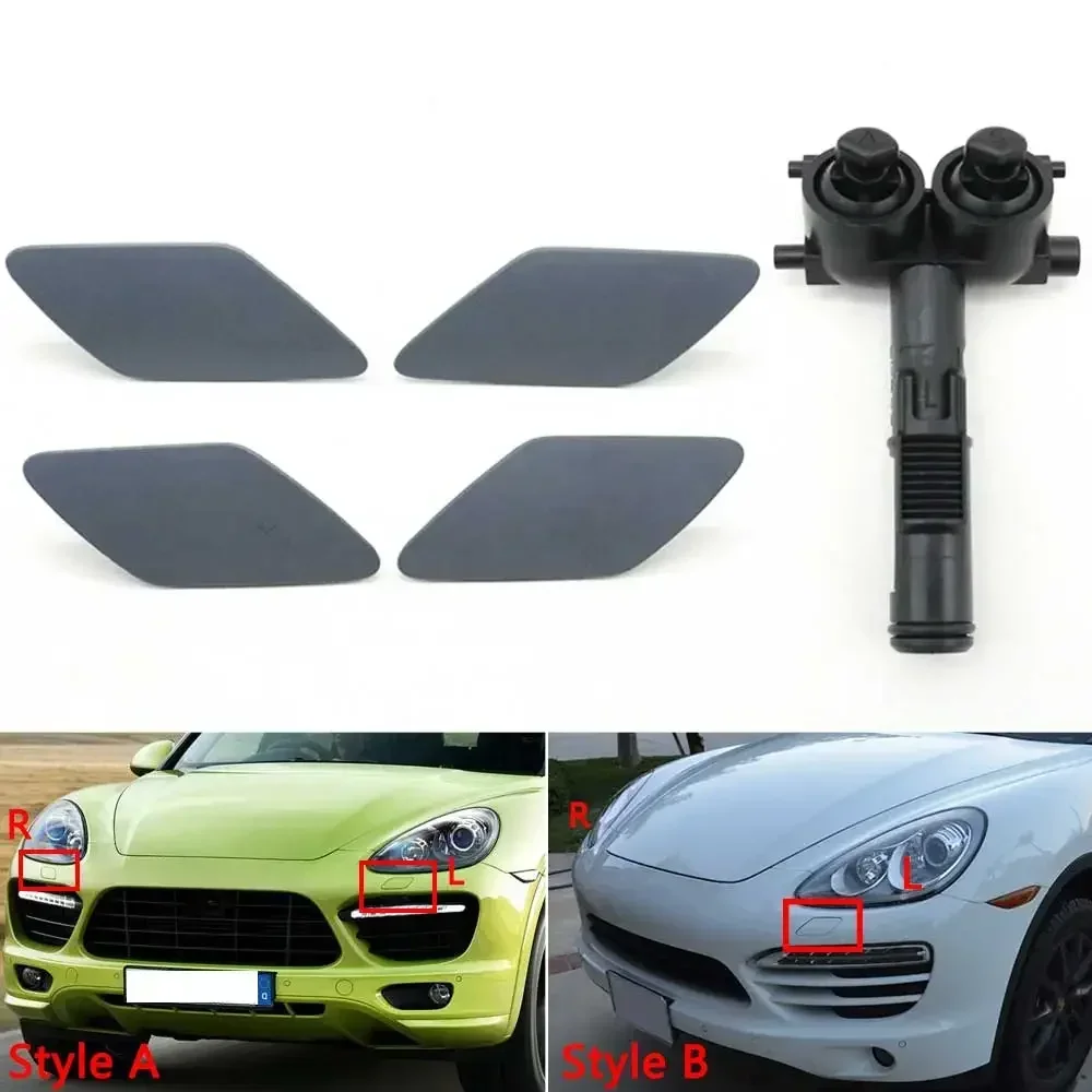 

Car Front Headlight Washer Nozzle Cover Cap Bumper Headlamp Water Sprayer Jet Nozzle For Porsche Cayenne 92A 2011-2014